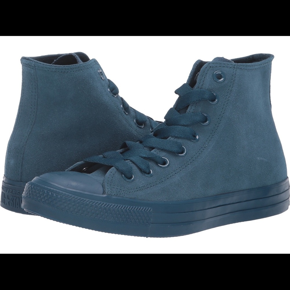 Converse Chuck Taylor All Star Hi Suede - Blue Fir - Picture 1 of 8